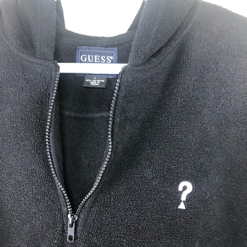 Men’s L Vintage Guess Question Mark Fleece Hoodie